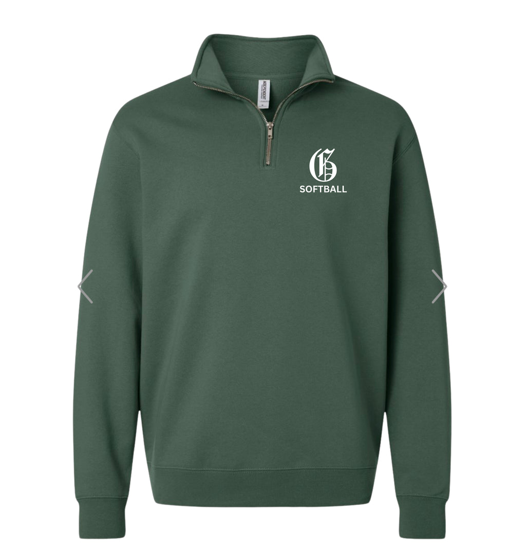 Embroidered Quarter Zip Alpine Green - Greenbrier Lady Cats Softball