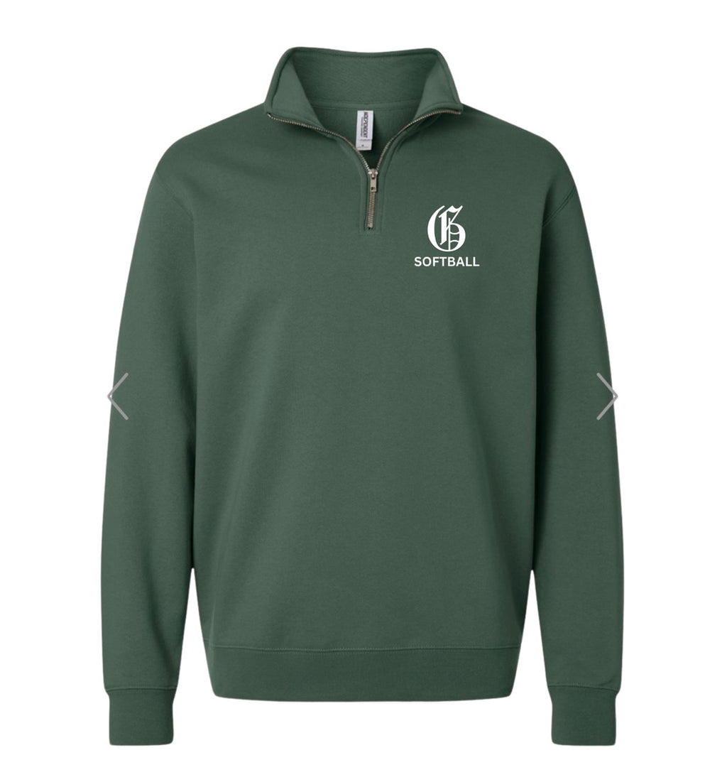 Embroidered Quarter Zip Alpine Green