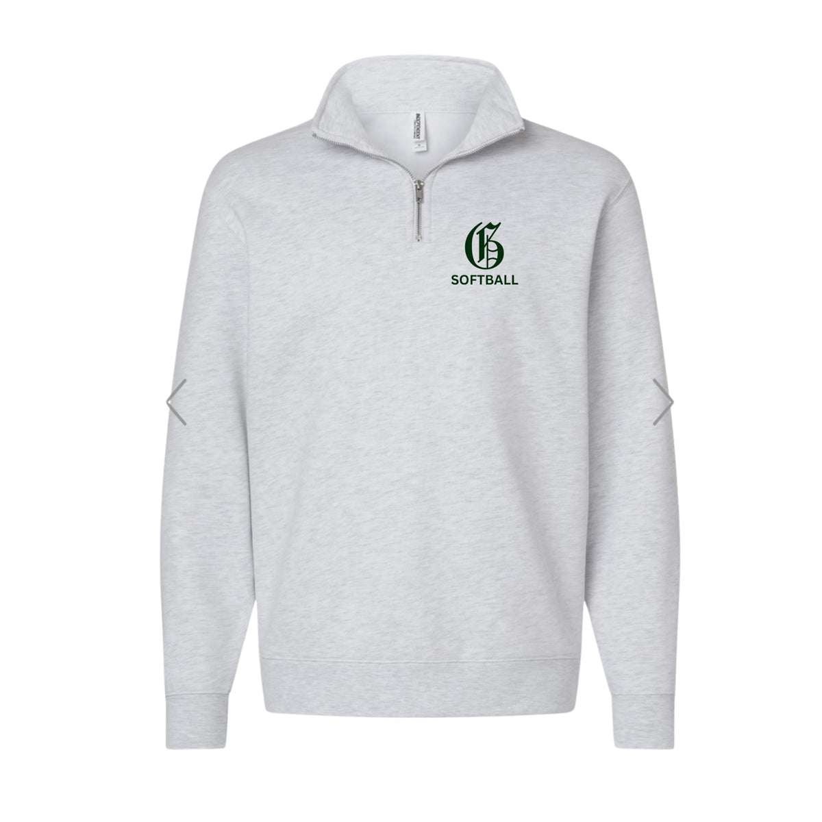 Embroidered Quarter Zip Heathered Ash